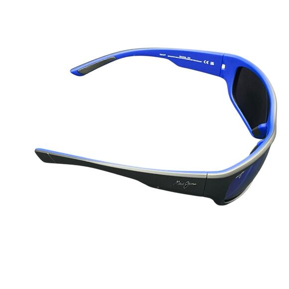 Maui Jim Maukele Polarized Wrap Sunglasses Blue Lenses MJ0682S-003 - Picture 7 of 10